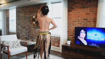 Lovely erotic Arab dance from Muslim slutty wife to spice up your day