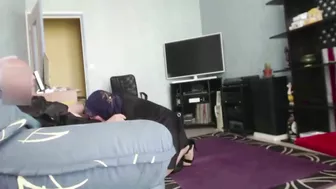 Hot turkish shemale dressing up in women's underwear and suck old cock