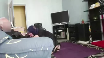 Hot turkish shemale dressing up in women's underwear and suck old cock