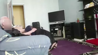 Hot turkish shemale dressing up in women's underwear and suck old cock