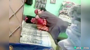 Devout wife in hijab cheating in hotel with husband's friend