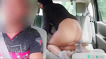Local taxi driver fucks naughty married Muslim wife in hijab for money