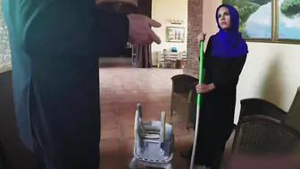 Shy devout muslim MILF sells sweet mouth and her body for money, without removing Hijab