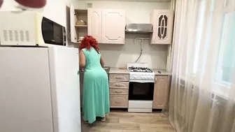 Insatiable redhead mom with fine ass gets anally fucked with her panties on