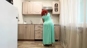 Insatiable redhead mom with fine ass gets anally fucked with her panties on