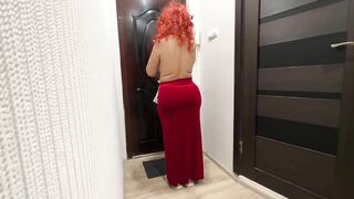 Curly-haired mature mom gets down on all fours and gets a big dick in her ass