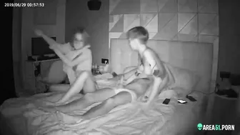 Dad installed spy cam in the twins room and spies on a they fuck brother