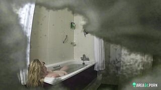 Son installed spy cam to pry in the bathroom and caught mom masturbating