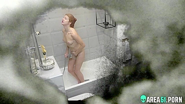 Son installed a hidden cam behind the mirror in the bath to peep for mom