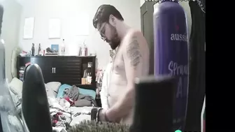 Wife turn on camera laptop in bathroom and catches husband fucks babysitter