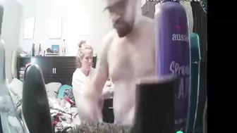 Wife turn on camera laptop in bathroom and catches husband fucks babysitter