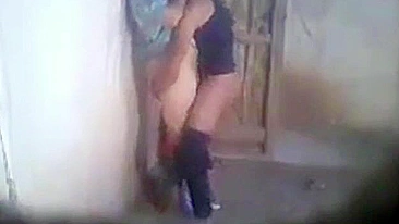 Arab wife gets fuck with neighbour while devout husband in the mosque