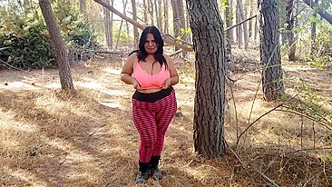 Sexually frustrated mom ask son to take some XXX video in the forest