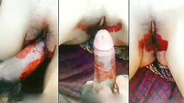 Scandal Desi XXX video! Virgin indian girl broken seal outdoors full blood