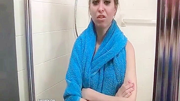 Immodest brother violates his sister in the shower and made dirty vids