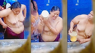 A big tits mature village aunty caught nude bathing on cam,  Desi XXX sex