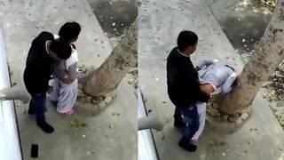 Hot Desi couple caught fucking outdoor dark alley  by a peeper