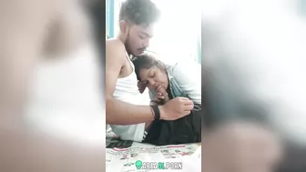 Leaked desi mms: Naughty village college girl gives blowjob outdoor BF