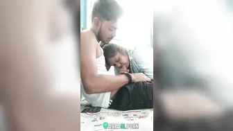 Leaked desi mms: Naughty village college girl gives blowjob outdoor BF