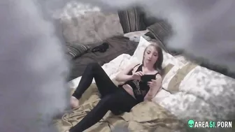 Spy cam inside daughter's room caught her masturbating on couch