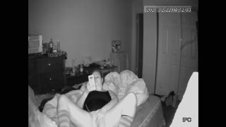 Caught on spy cam, wife masturbate before bed while husband shower