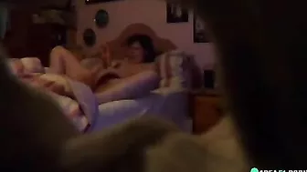 Son puts a spy cam in bedroom and caught mom masturbate when dad drinks