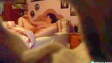 Son puts a spy cam in bedroom and caught mom masturbate when dad drinks