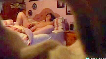 Son puts a spy cam in bedroom and caught mom masturbate when dad drinks