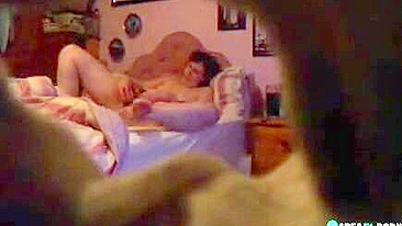 Son puts a spy cam in bedroom and caught mom masturbate when dad drinks