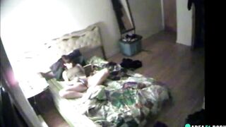 Luscious babe caught masturbating on hidden cam while alone at home