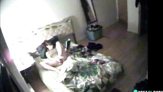 Luscious babe caught masturbating on hidden cam while alone at home