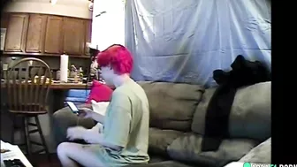 Hidden cam caught my emo sister masturbation on her bed with a vibrator