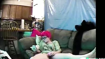 Hidden cam caught my emo sister masturbation on her bed with a vibrator