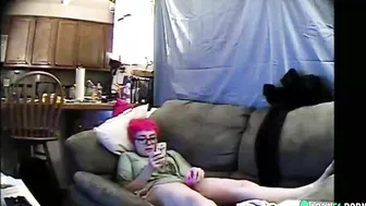 Hidden cam caught my emo sister masturbation on her bed with a vibrator