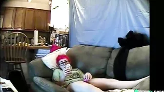 Hidden cam caught my emo sister masturbation on her bed with a vibrator