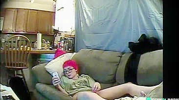 Hidden cam caught my emo sister masturbation on her bed with a vibrator