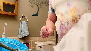 Mom finds hidden camera in her home's bathroom, decided to play masturbating