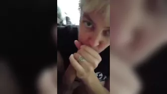 Hungry for sex mother gives her son a blowjob