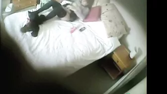 Son catches kinky mom masturbating, while daddy away