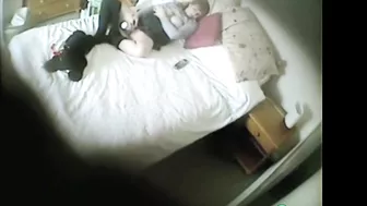 Son catches kinky mom masturbating, while daddy away