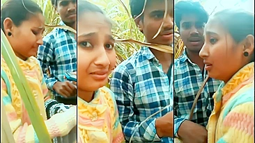 Jangal Me Mangal !? Horny couple caught by public. Indian mms leaked