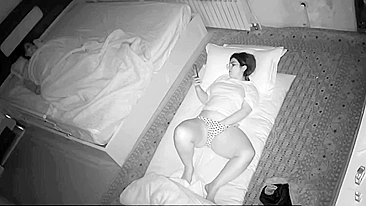 Hidden cam caught wife masturbate secretly at night when husband is sleeping