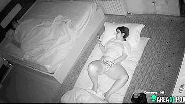 Hidden cam caught wife masturbate secretly at night when husband is sleeping