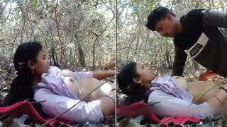 Village Desi girl outdoor fucking with her BF, ultimate thrill