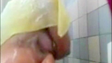 Hidden camera gets caught mom masturbating using a shower head and jet water