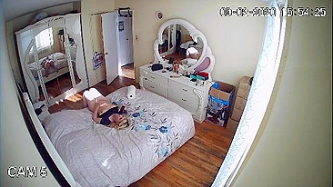 A hidden camera caught how a husband fucks babysitter while wife is at work