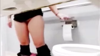 Spy camera installed under the sink catches, my mom masturbates standing in toilet