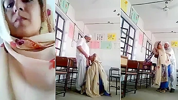 XXX Viral Now: Pakistani teacher in salwar kameez fucks school principal in classroom