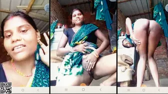 New desi mms: Naughty village aunty show lover nude body on video call