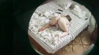 Hidden cam in ceiling fan, naughty mom caught masturbating